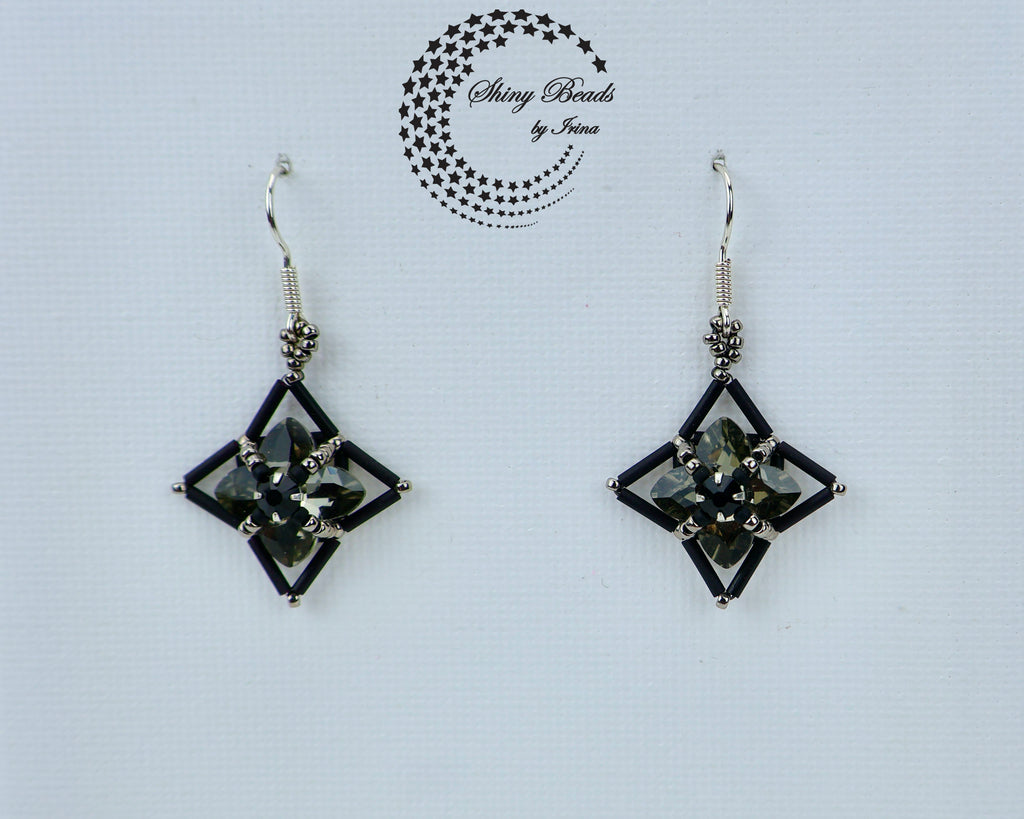 "FLOWER FIELDS BLACK" EARRINGS
