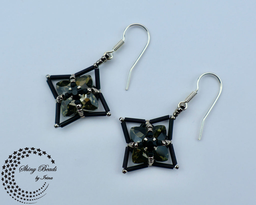 "FLOWER FIELDS BLACK" EARRINGS