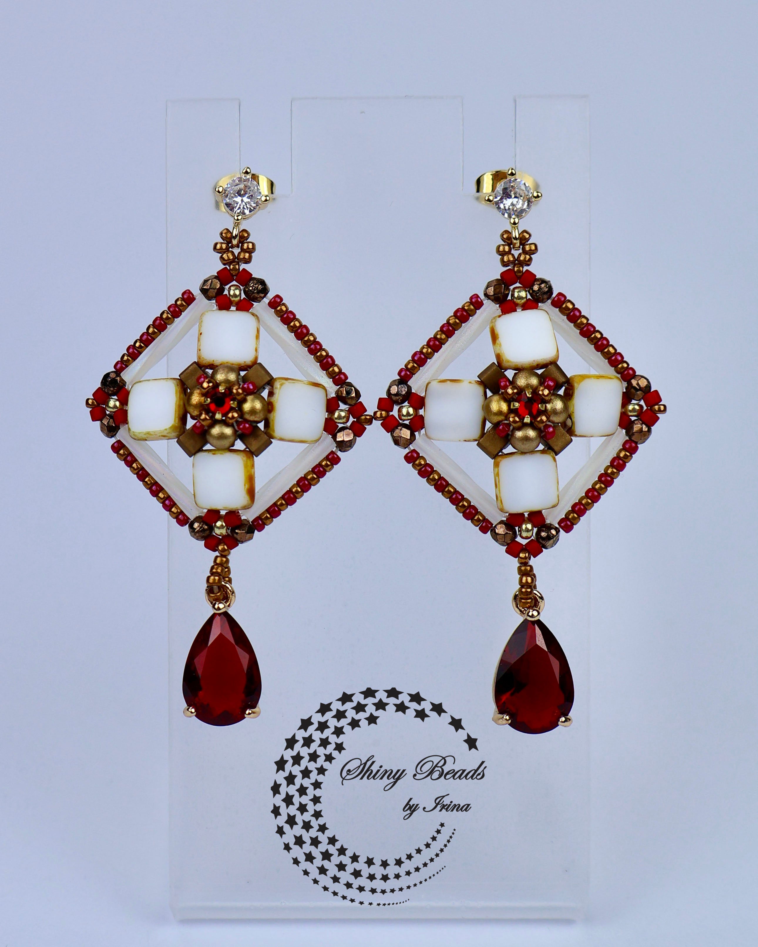 ''MOSAIC FLOWER'' EARRINGS