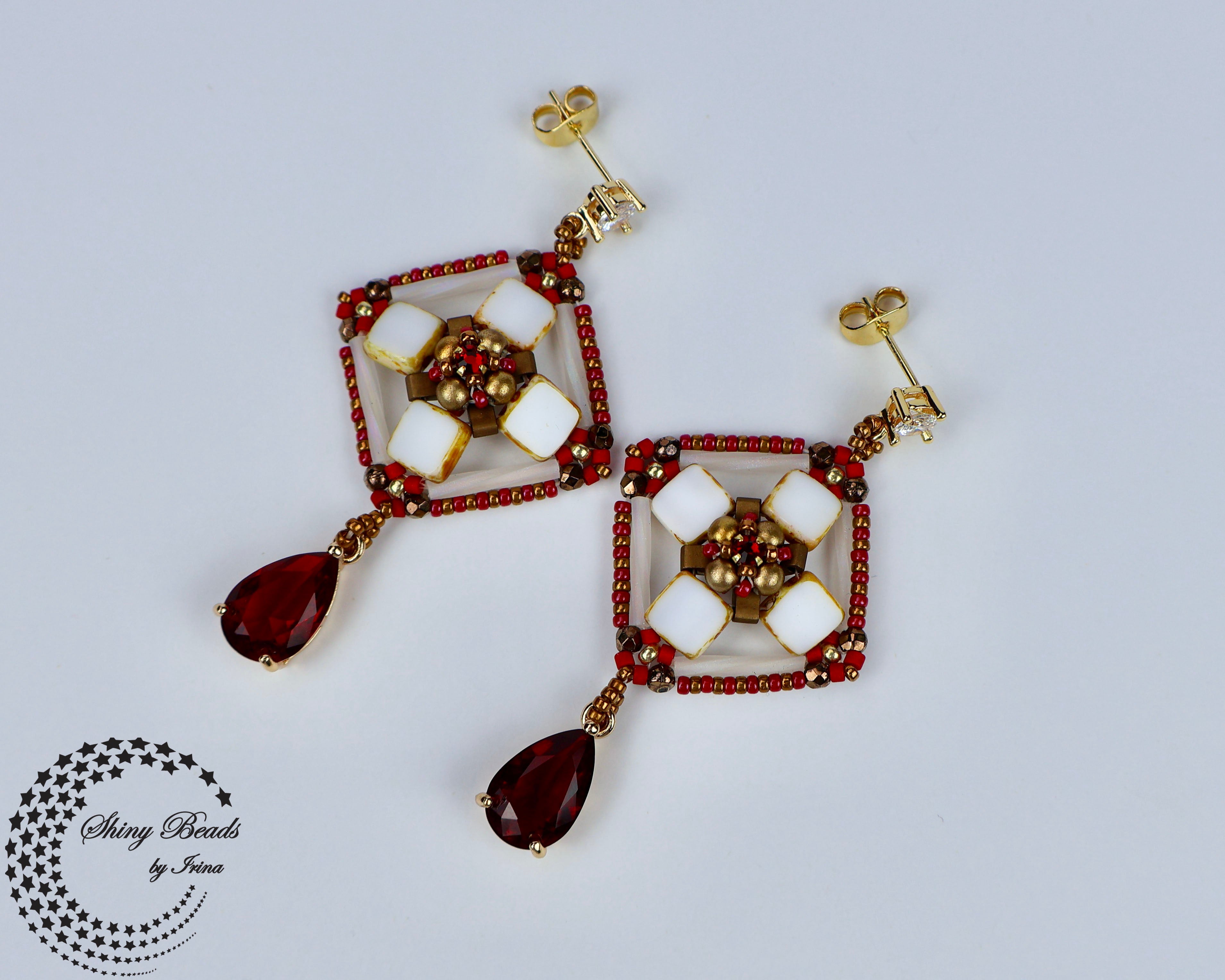 ''MOSAIC FLOWER'' EARRINGS