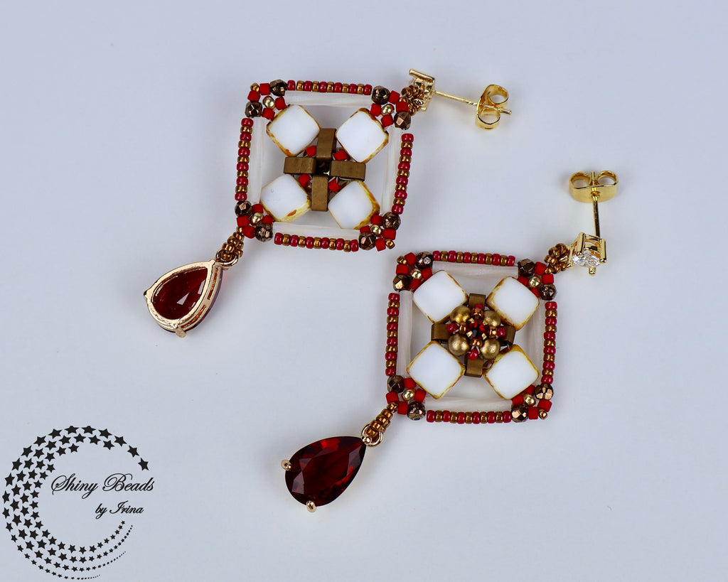 ''MOSAIC FLOWER'' EARRINGS