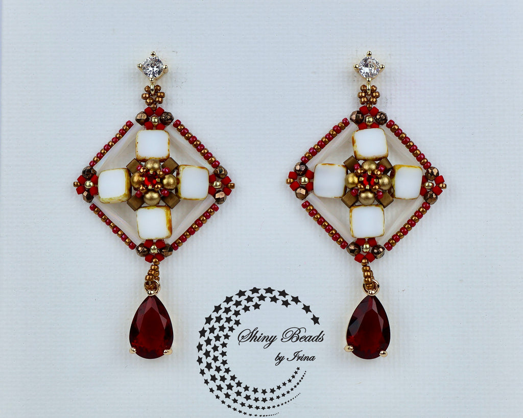 ''MOSAIC FLOWER'' EARRINGS