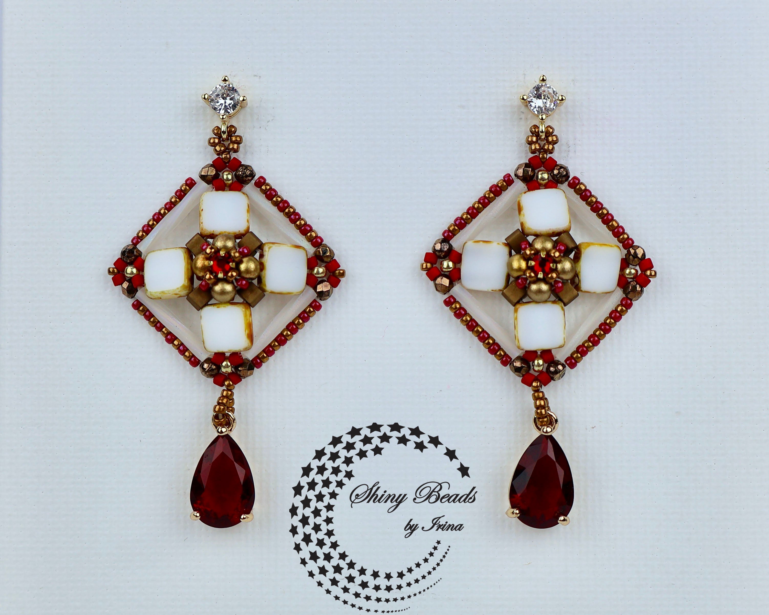 ''MOSAIC FLOWER'' EARRINGS