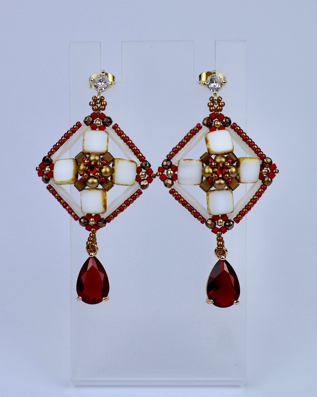 ''MOSAIC FLOWER'' EARRINGS