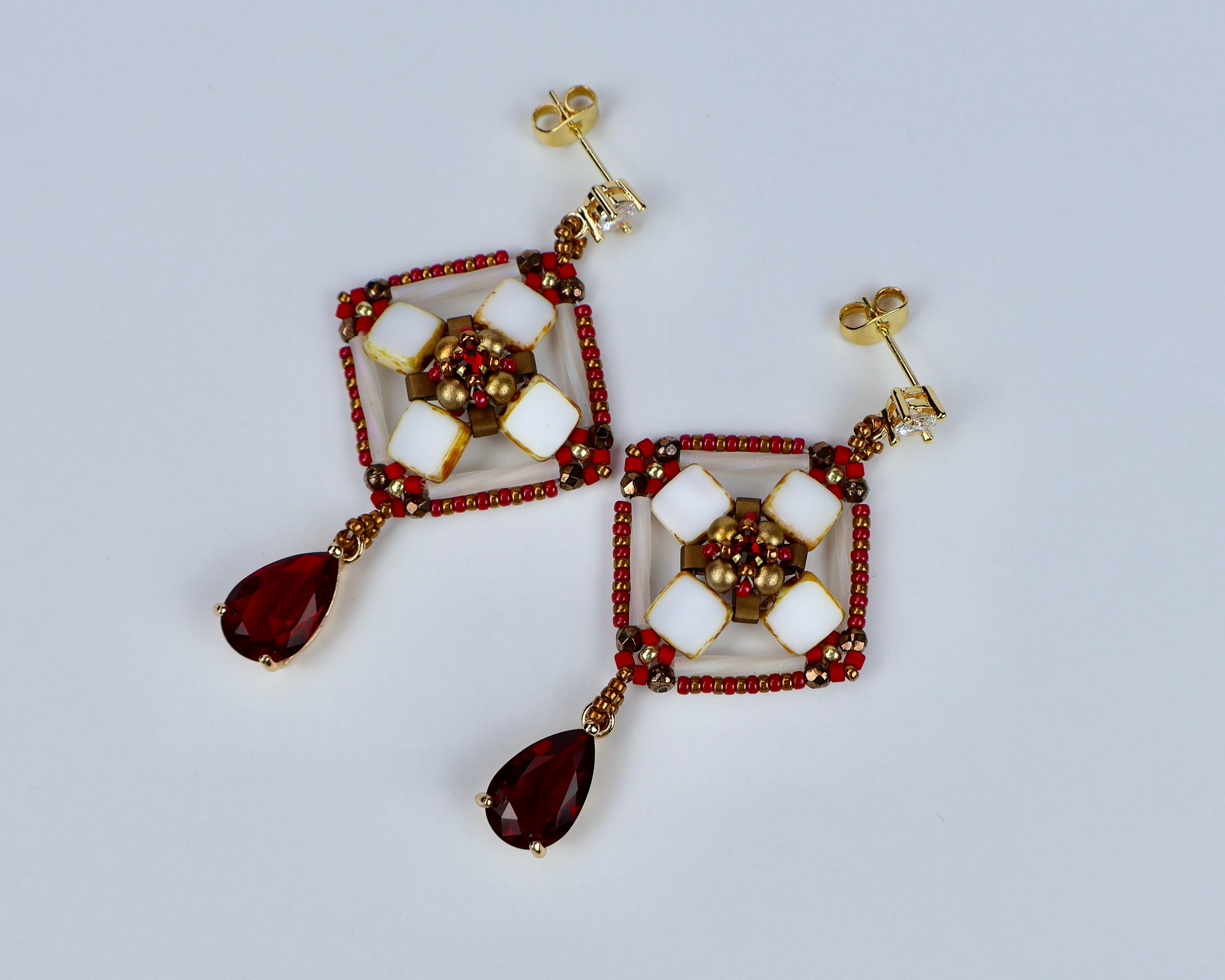 ''MOSAIC FLOWER'' EARRINGS