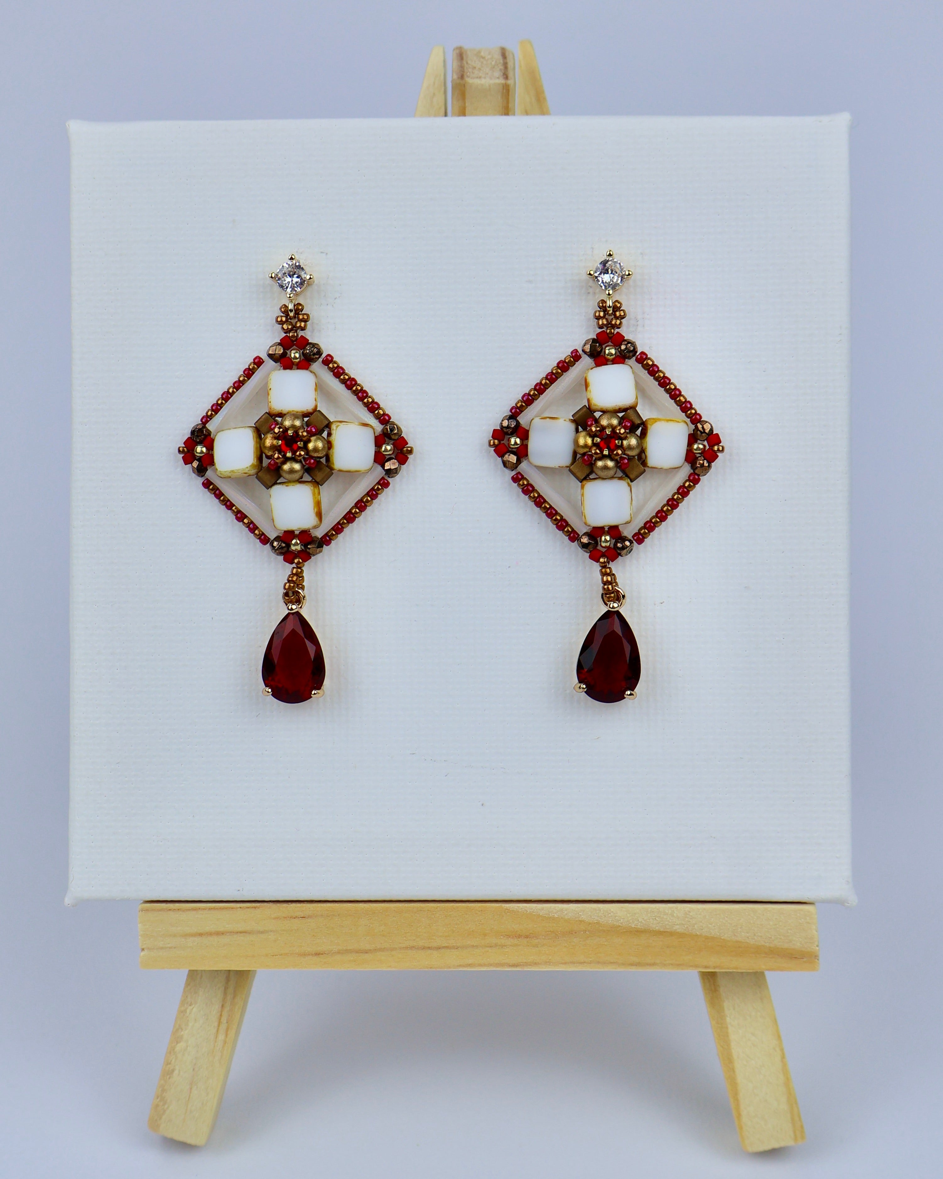 ''MOSAIC FLOWER'' EARRINGS