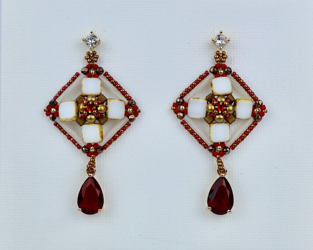 ''MOSAIC FLOWER'' EARRINGS