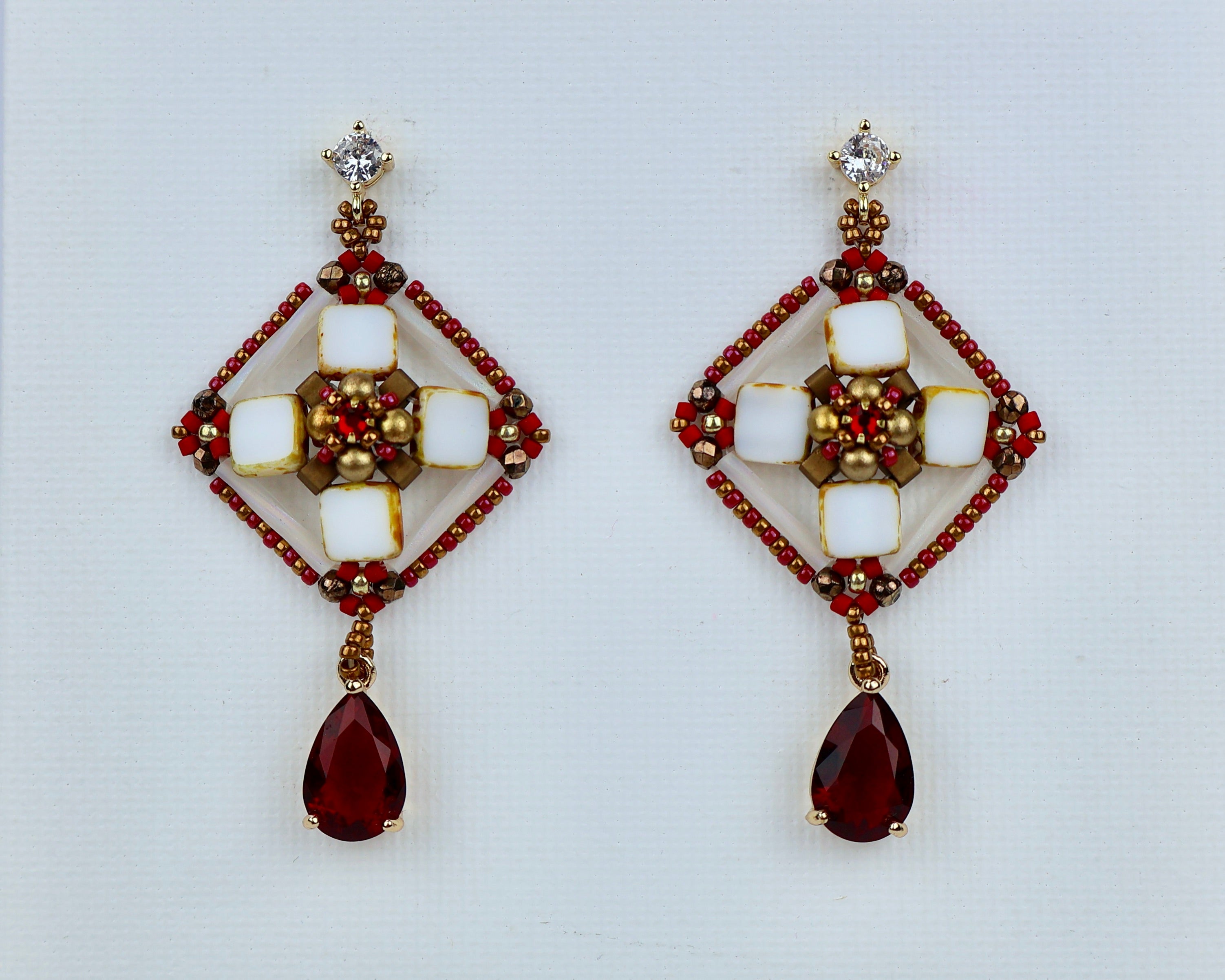 ''MOSAIC FLOWER'' EARRINGS